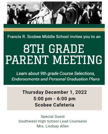 8th grade parent meeting for 9th grade
