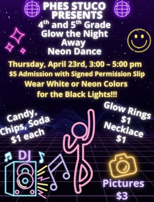 4th and 5th grade Glow Dance!!