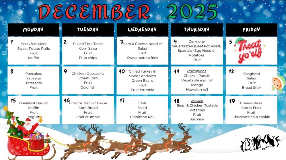 December Lunch Menu