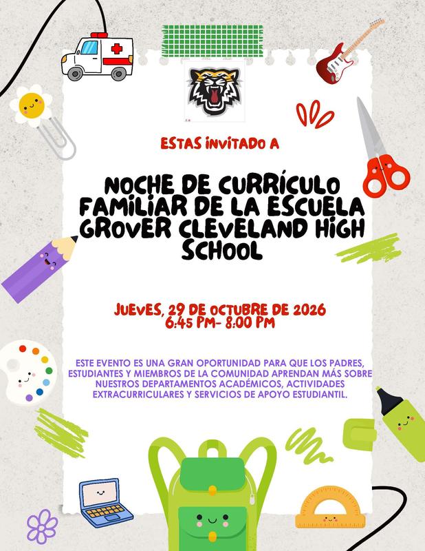 Second page of flyer for curriculum night