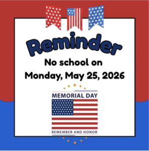 no school Monday, Memorial Day