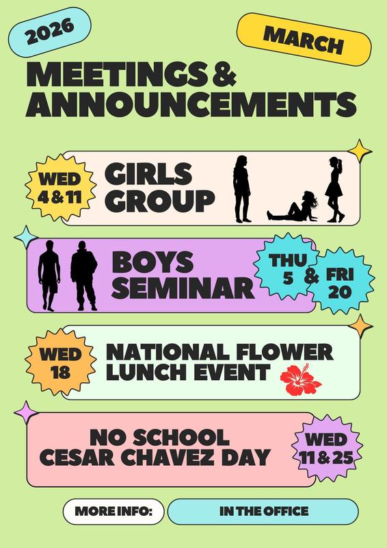 March Group Meetings Flyer