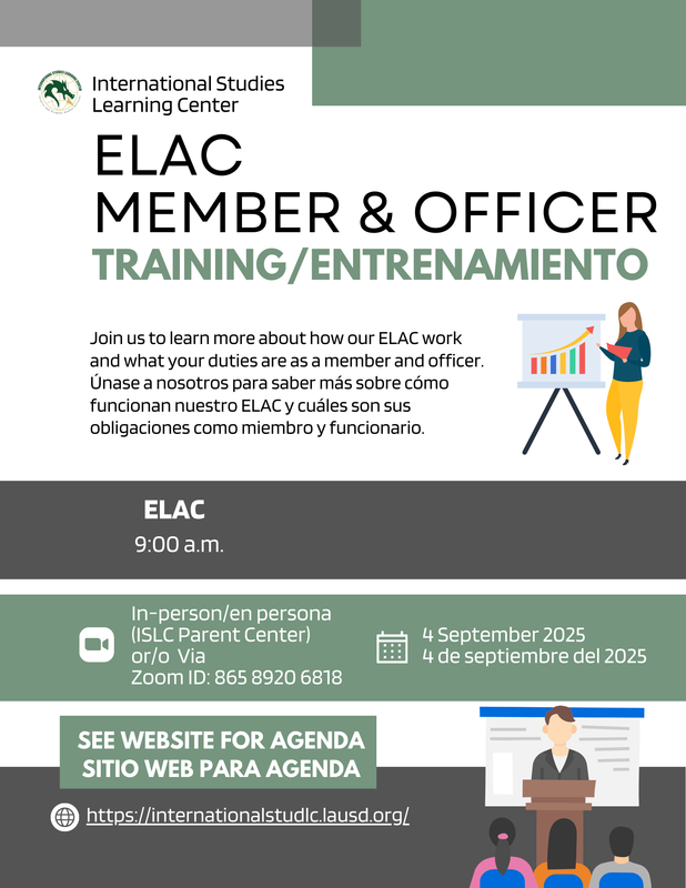 ELAC training flyer