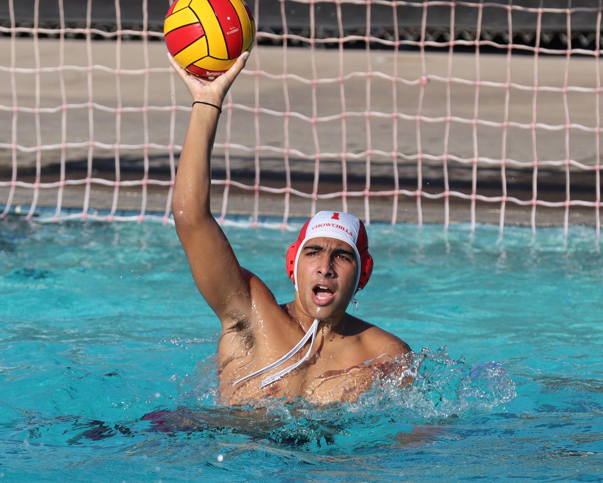 Boys playing water polo against Yosemite