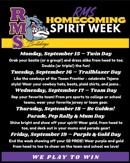 RMS 25-26 Homecoming Spirit Week