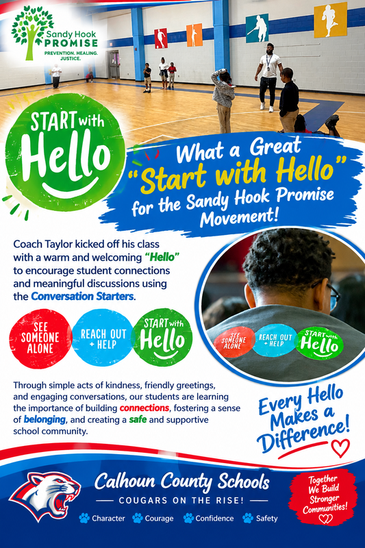 Start with hello flyer for students to reach out to meet new friends.