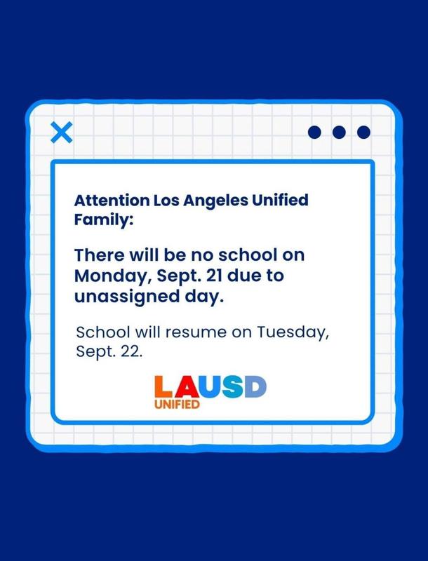 There no school Monday, September 21, 2026