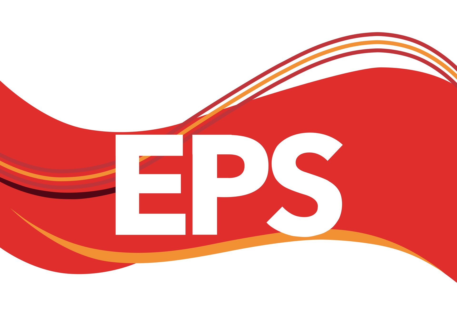 Logo, wave design, red and gold