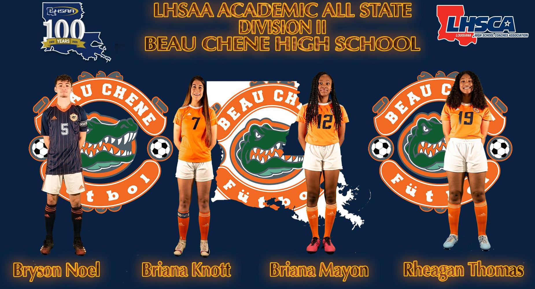 LHSAA Academic All State Division II - Bryson Noel, Brianna Knott, Briana Mayon & Rheagan Thomas