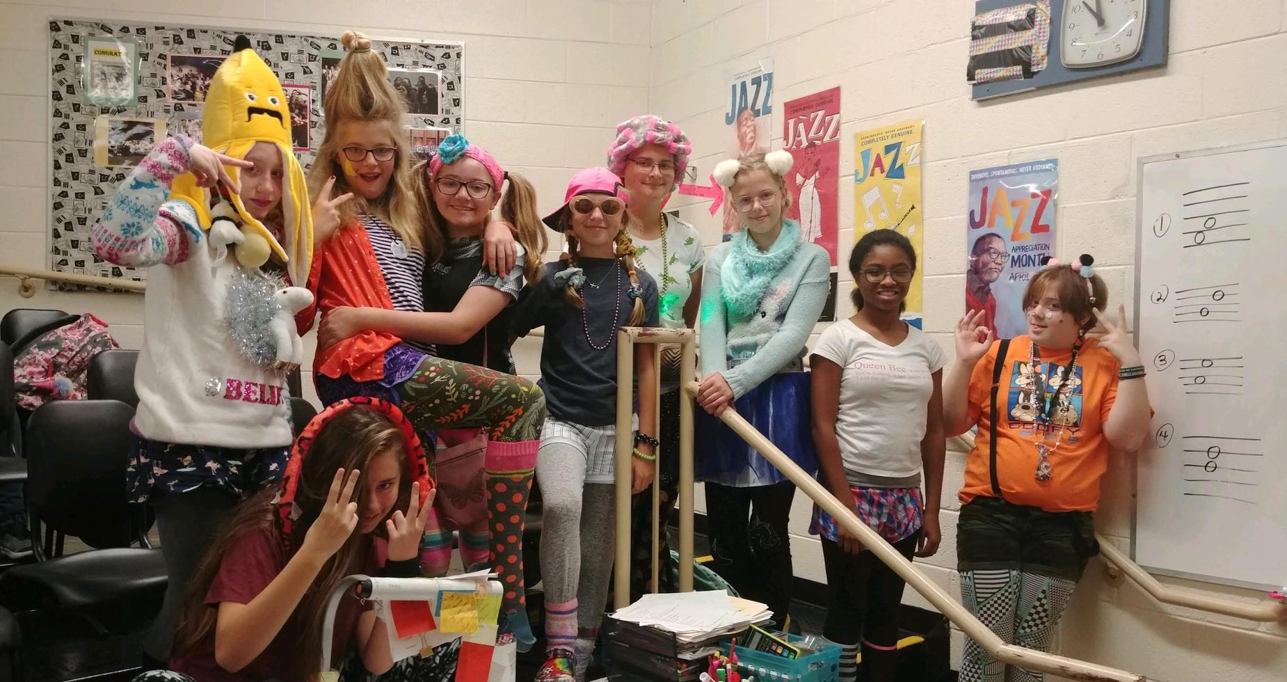 a picture of students in costume