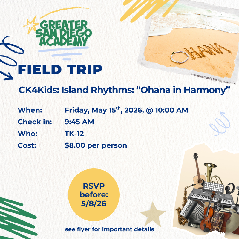 info graphic with field trip details