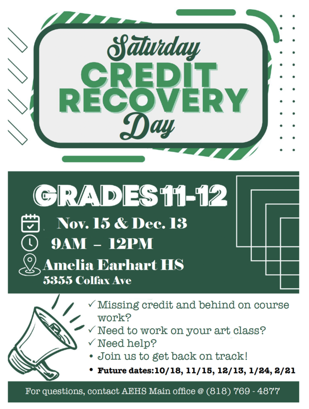 Sat. Credit Recovery Dates