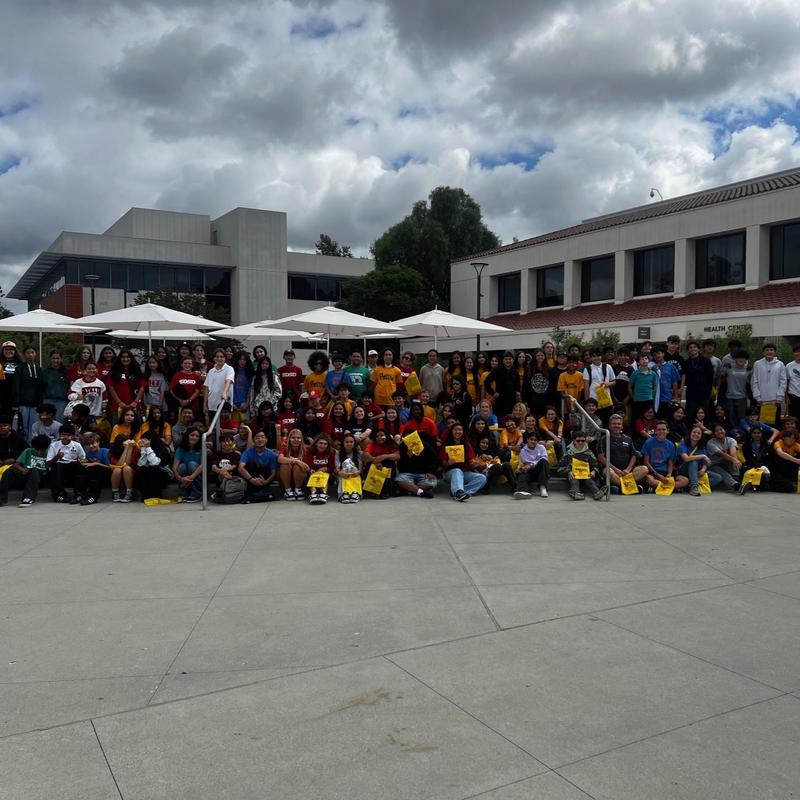group in front of saddleback college