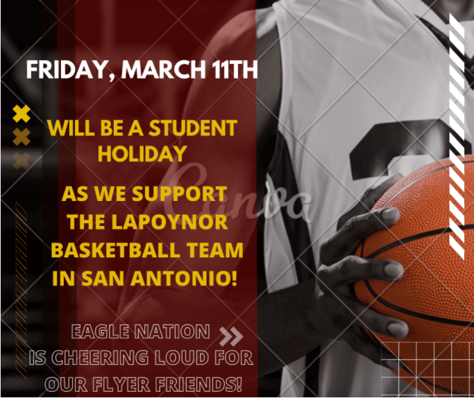 No School Friday as we support the Flyers @ State
