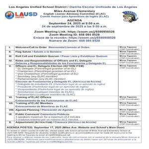 ELAC Meeting Agenda