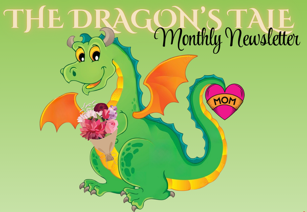 Dragon holding flowers the dragon's tale monthly newsleter