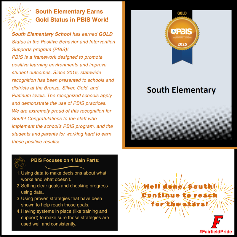 South Elementary Earns a Gold Status recognition for its PBIS work!