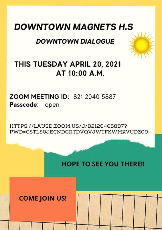 Join us for Downtown Dialogue April 20, 2021 Meeting ID: 821 2040 5887 Passcode: open Featured Photo