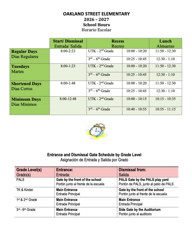 Bell Schedule