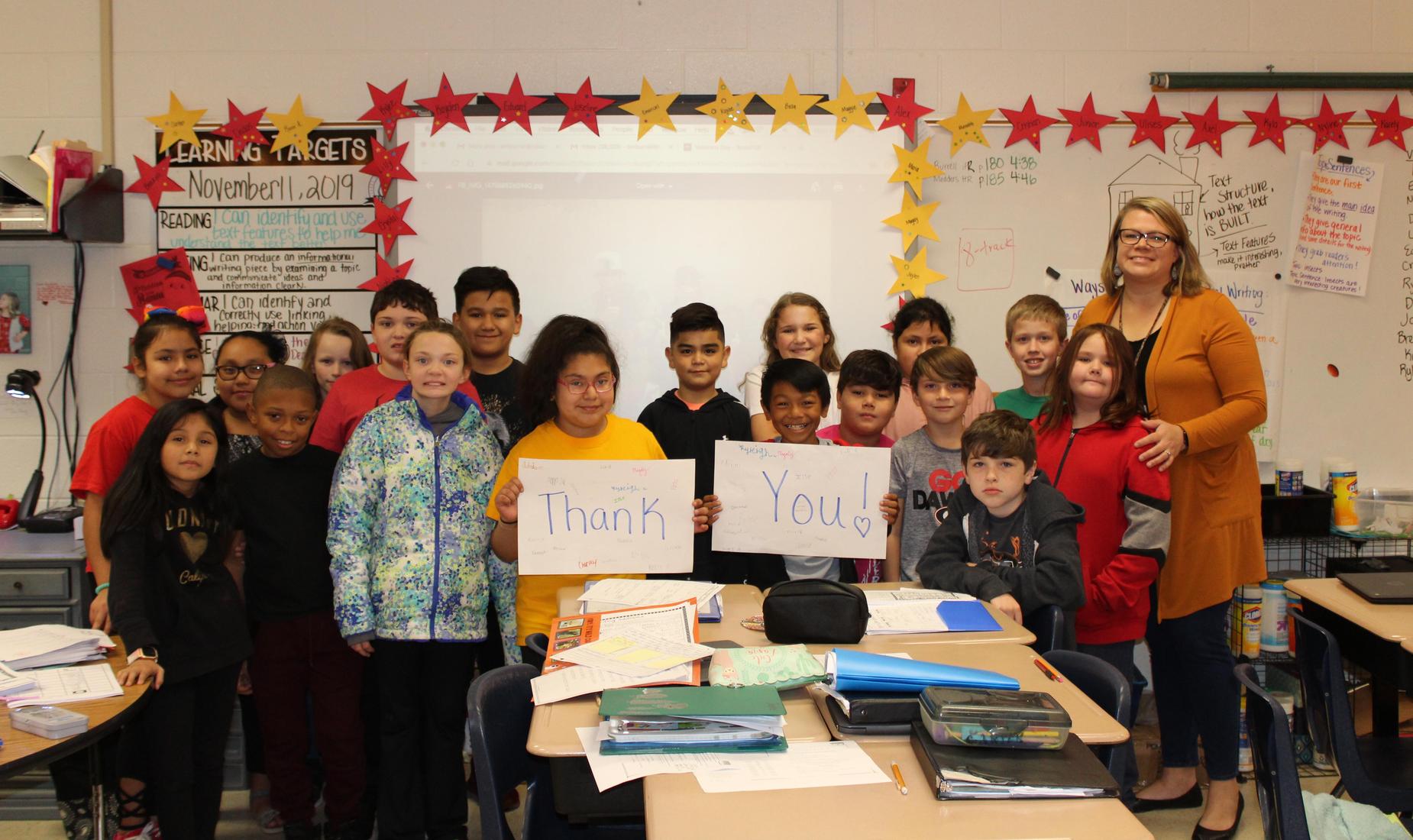 4th Grade Thank You