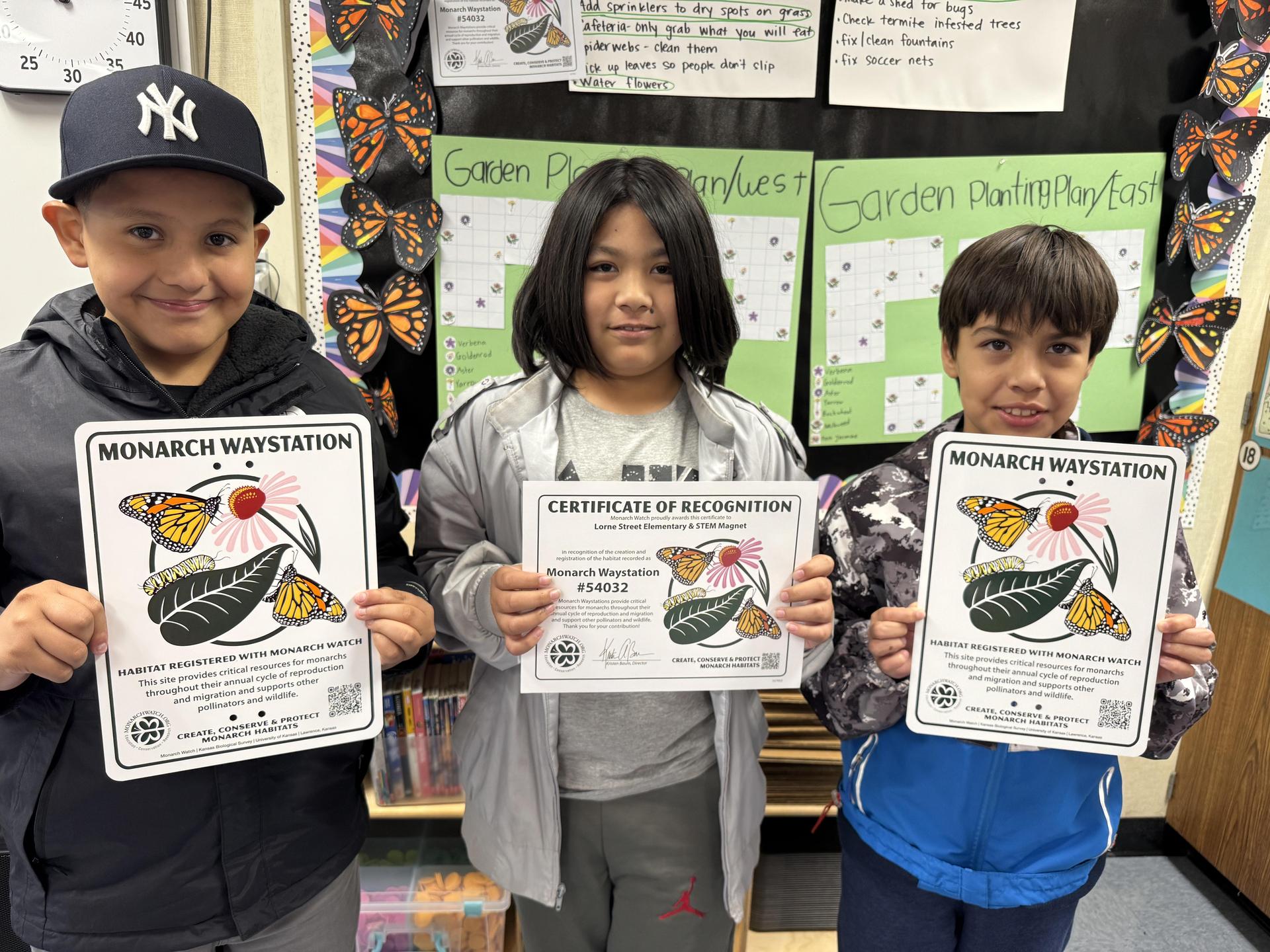 Students working on stewardship project