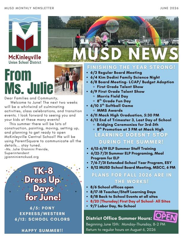 front of newsletter
