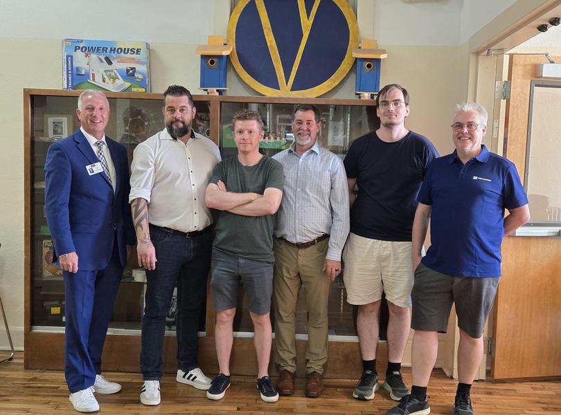 Instructors from Mercantec in Viborg, Denmark, visit YVRCA's Exhibition Thursday, 4/16/26