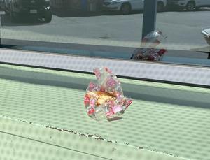Trash on ledge