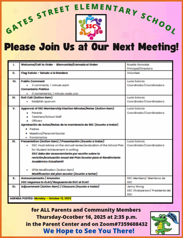 SSC flyer for parent invitation