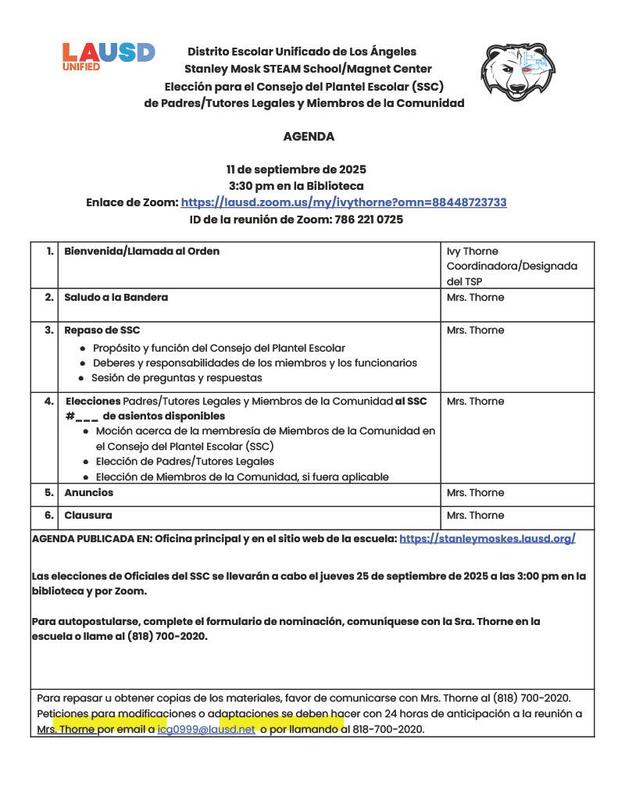 Election Agenda Spanish