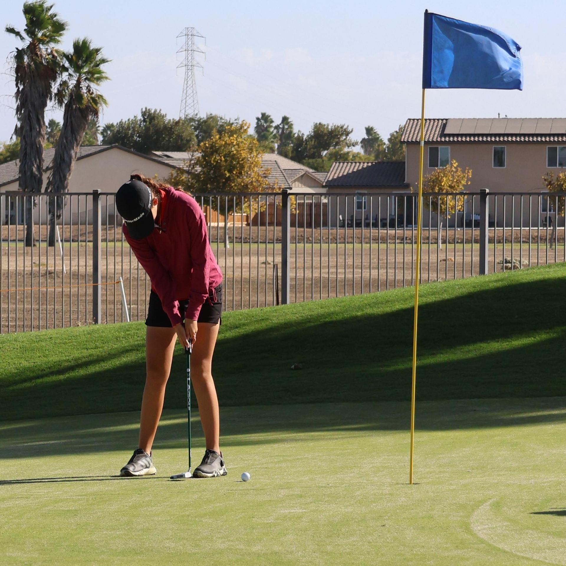 Girls golfers in action at the championships