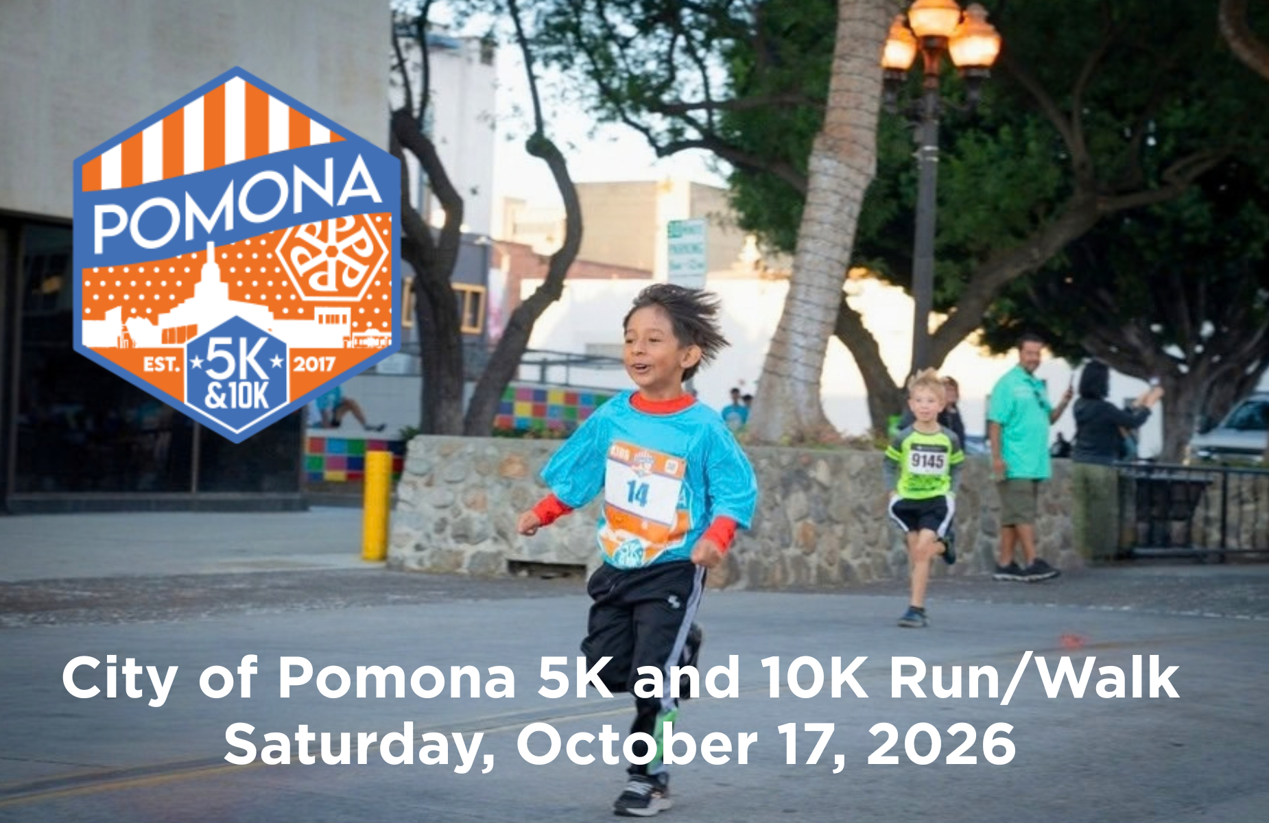 Shuffle banner for the City of Pomona 5K and 10K walk and Run