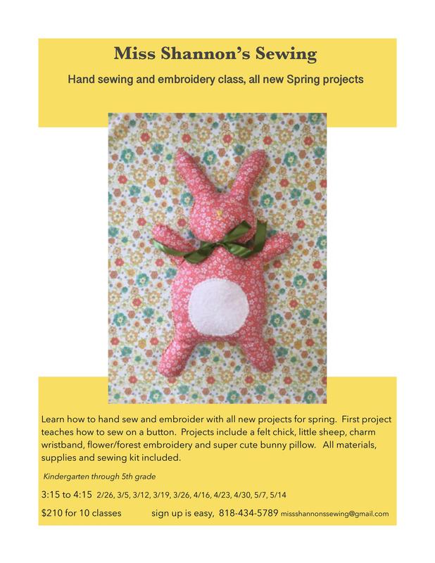 Miss Shannon's Sewing Class - Thursdays starting 2/26 Featured Photo