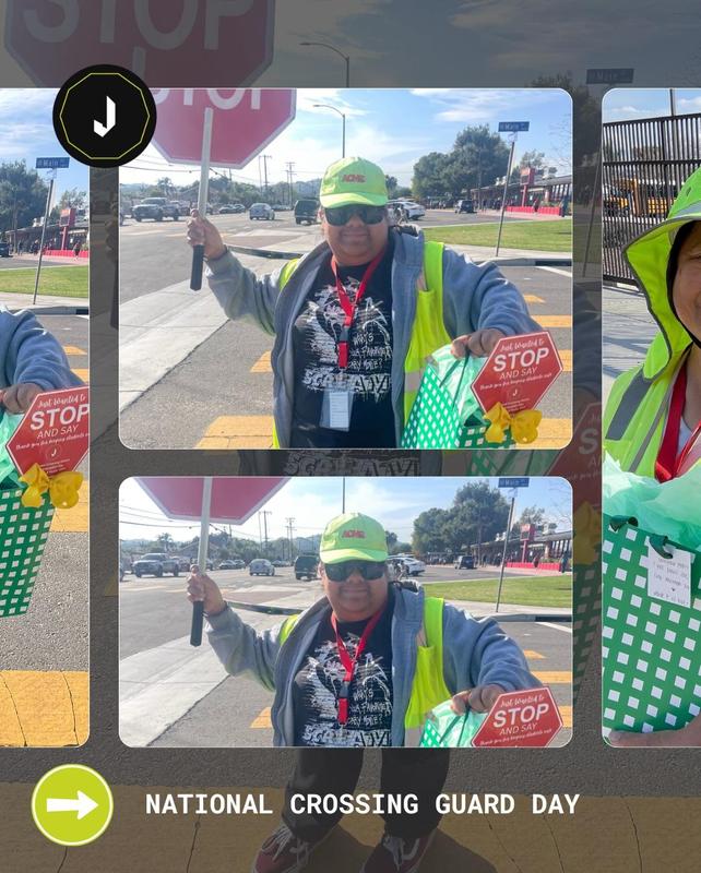 10 crossing guards received a keepsake stop sign and a gift bag with crossing guard essentials as a small token of our big appreciation.