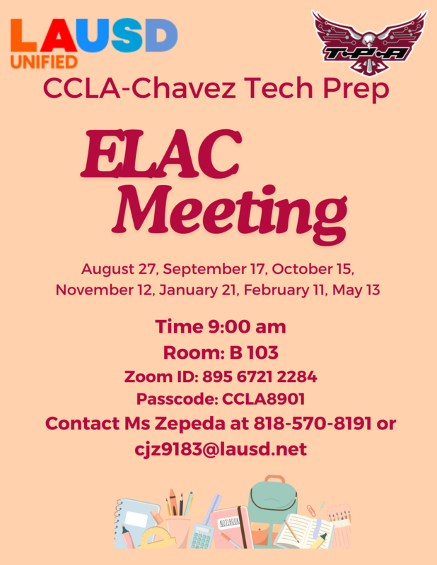ELAC Meetings for 2025-2026 School Year / Juntas de ELAC para el Año Escolar 2025-2026