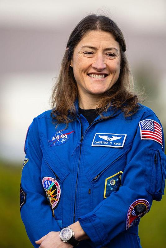 Christina Koch smiling after the Artemis II mission