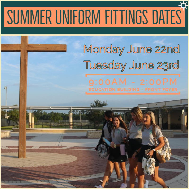 Summer Uniform Fitting Days Scheduled (June 22nd & 23rd)
