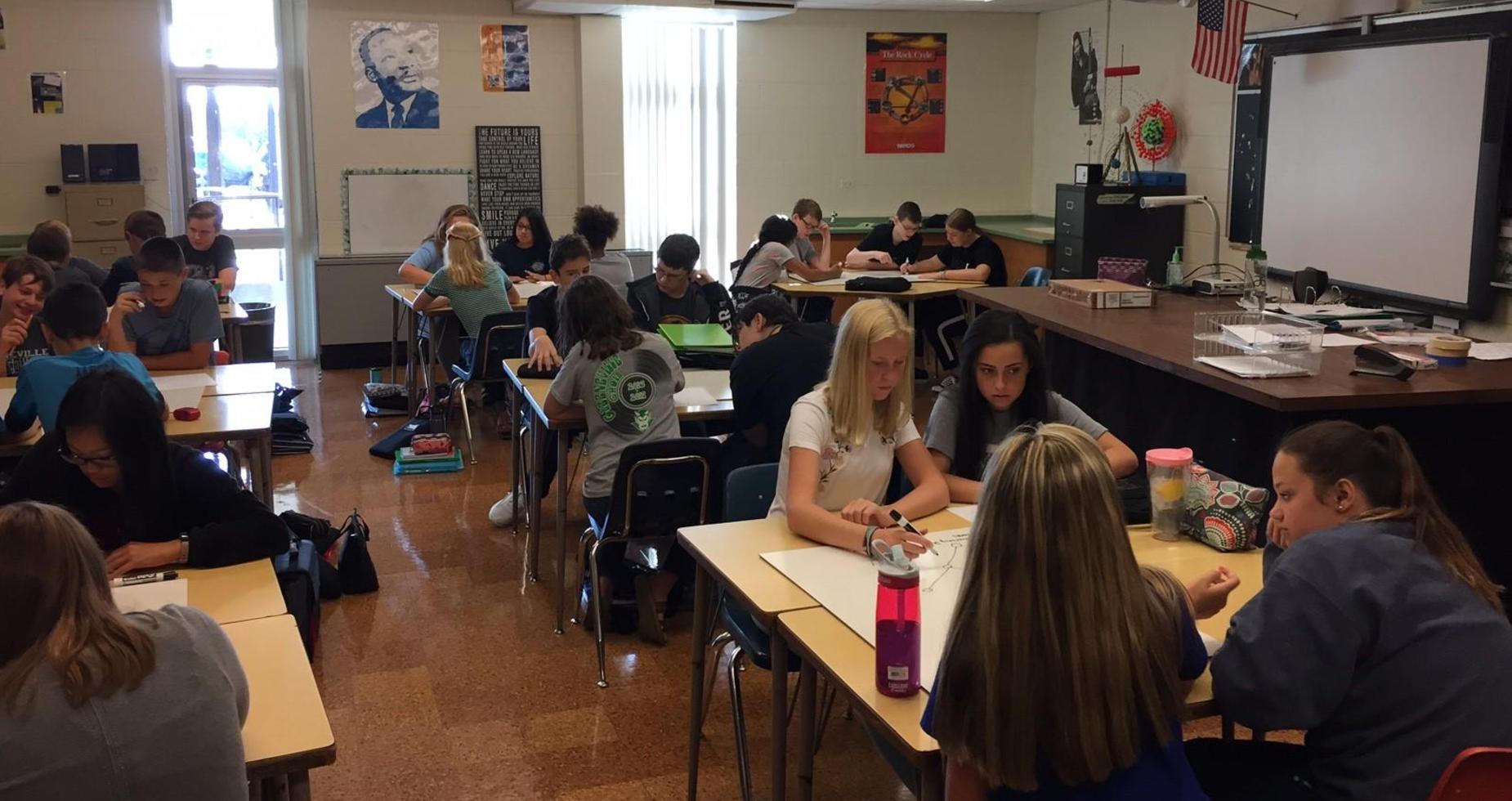 A picture of students in a classroom