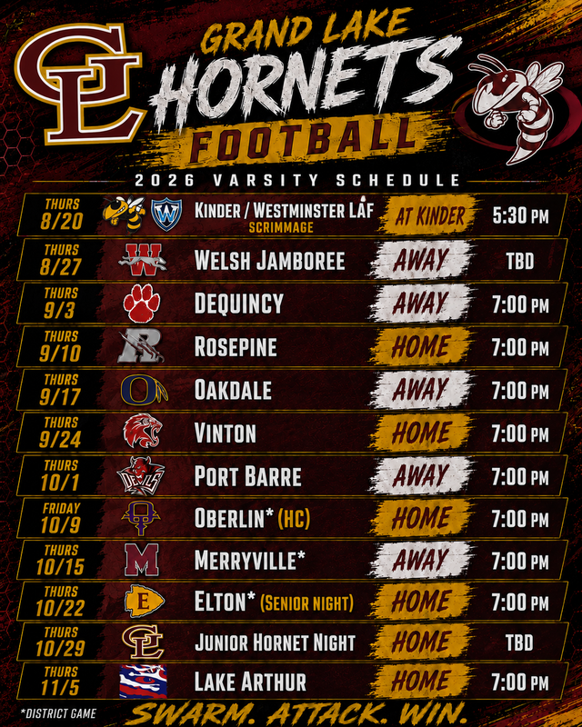 2026 GLHS football schedule
