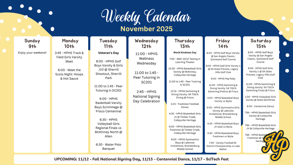 Weekly Events 11-10