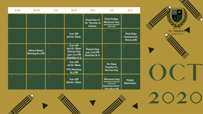 Calendar for October 2020 Featured Photo