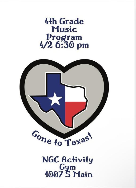 4th Grade Music Program April 2nd at 6:30pm Featured Photo