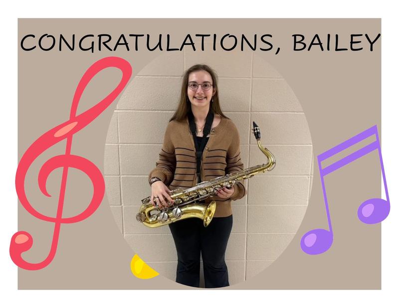 Bailey H. earned a spot in the MS Honors Band