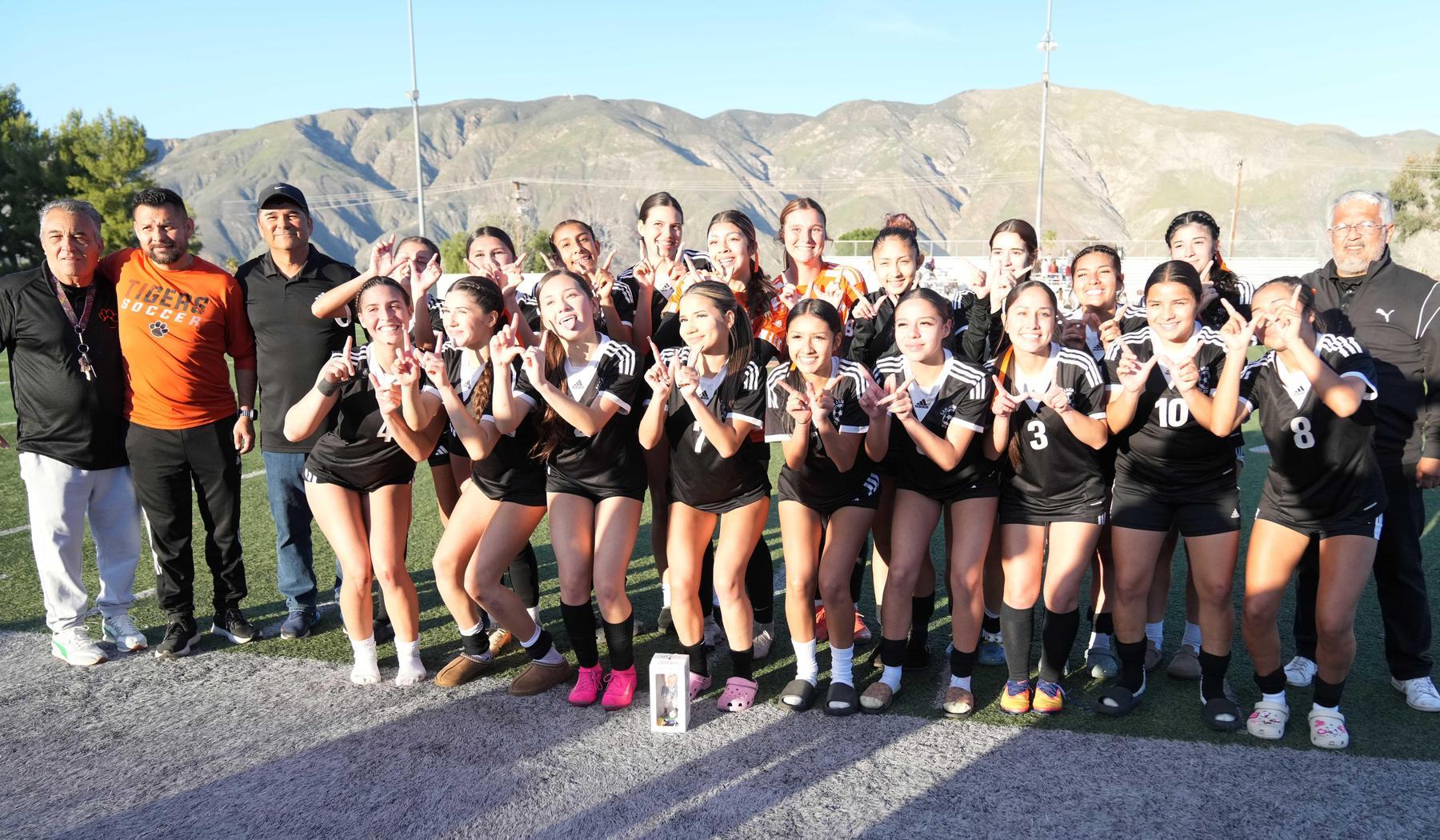 SJHS Girls Soccer Team after semi-final victory