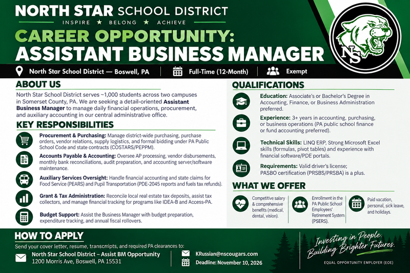 Assistant Business Manager Job Posting