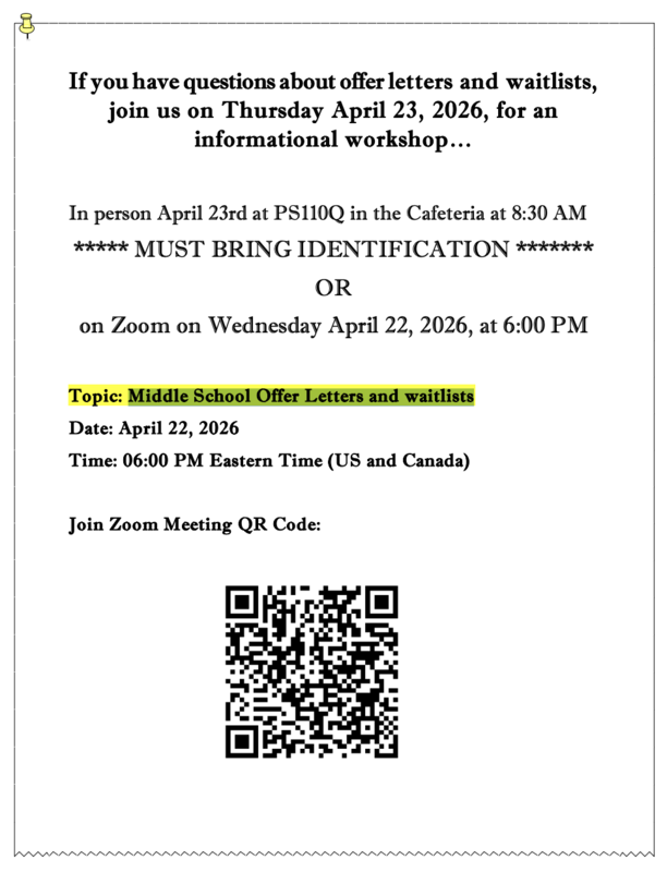 Middle School Waitlist and Offers Meeting (English)