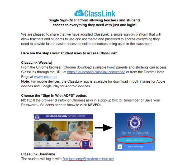 ClassLink Information