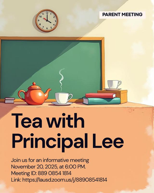 Tea with Principal Lee Featured Photo