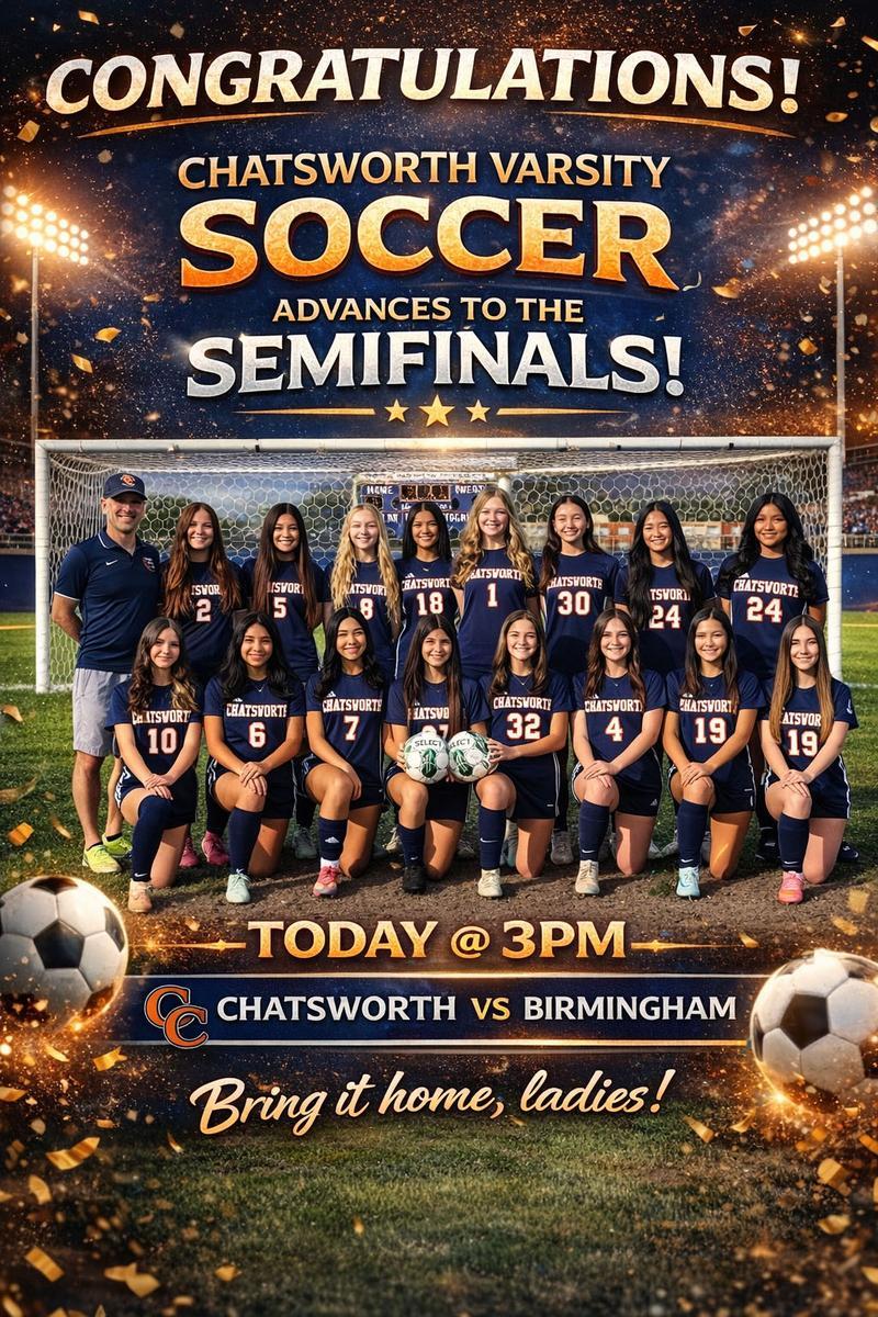 Girls Soccer Playoffs  @3pm 2/24 Thumbnail Image