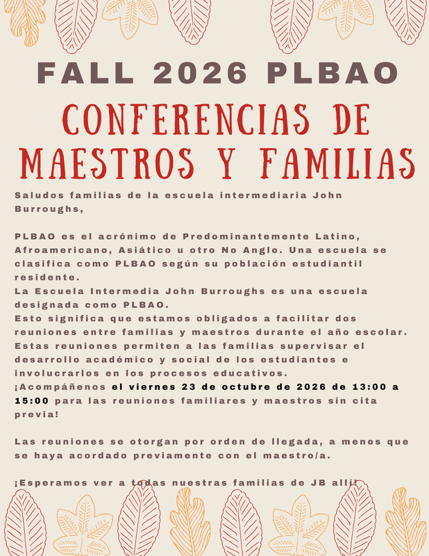 Join us for FALL 2026 PLBAO - Friday, October 23, 2026 from 1pm - 3pm